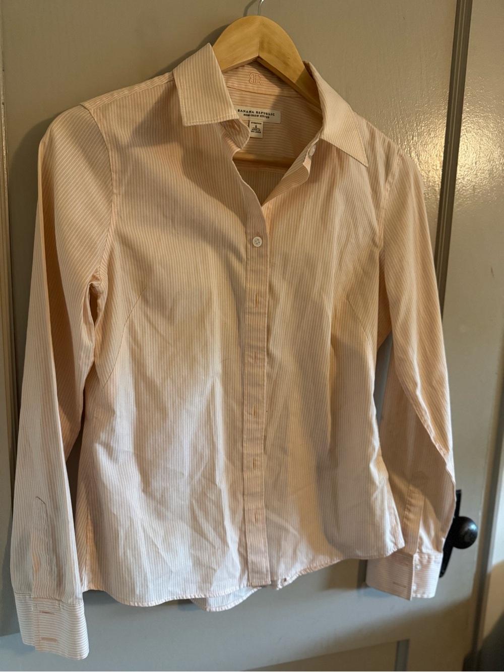 Banana Republic Light Orange Pinstripe Dress Shirt